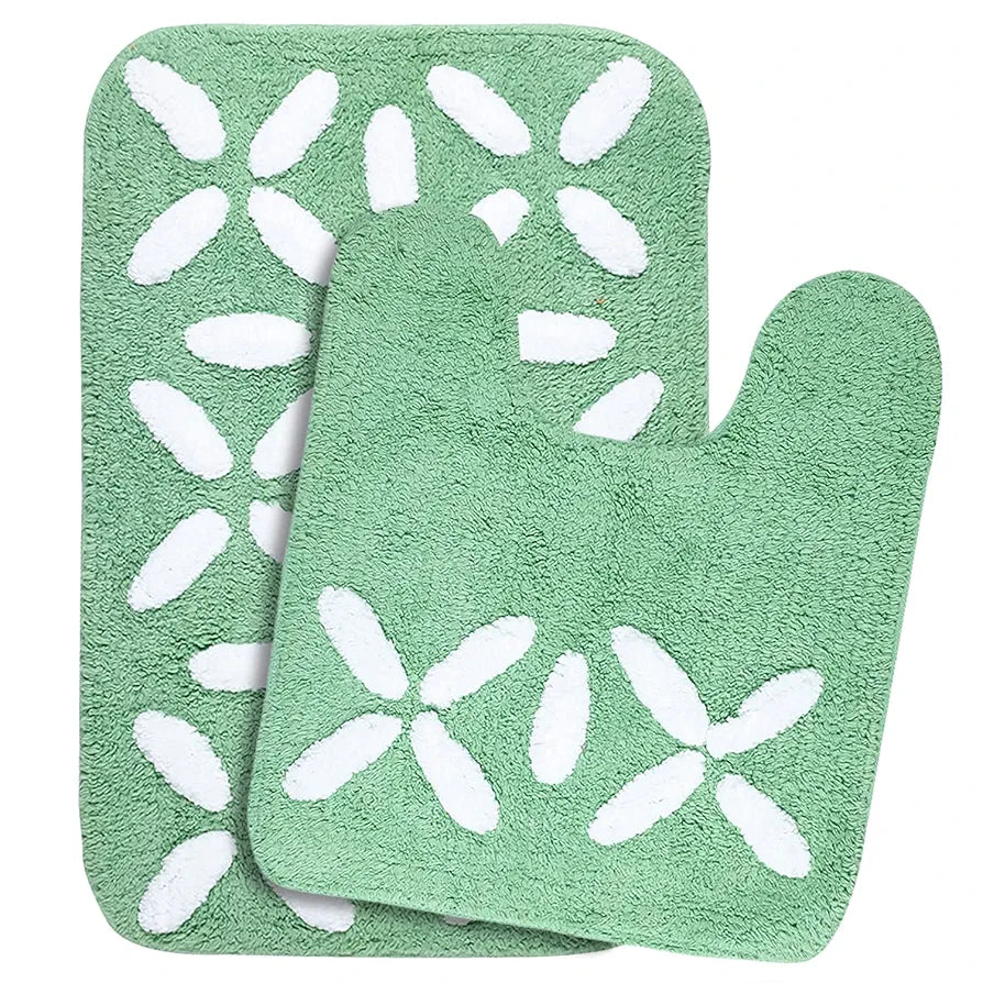 Saral Home Cotton Bathmat with Contour mat